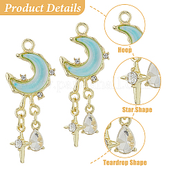8Pcs 4 Colors Alloy Pendants&nbsp;FIND-HS0002-06G