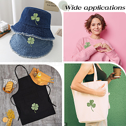 クローバーコンピューター刺繍布 アイロン接着/縫い付けアップリケ 18個 3スタイル  鳥のアップリケ  マスクと衣装のアクセサリー  ライトシーグリーン  40~53x33~40x1.5mm  6個/スタイル&nbsp;PATC-CP0001-12