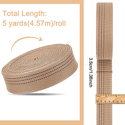 5ヤードのポリコットンリボン  洋服アクセサリー  淡いチソウ  1-3/8インチ（35mm）&nbsp;OCOR-WH0078-169B