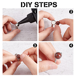 DIY Gemstone Finger Ring Making Kit&nbsp;DIY-AR0003-04
