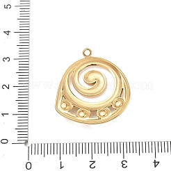304ステンレスペンダント  プラスチックパール付き  スパイラルチャーム  ホワイト  ゴールドカラー  27x25x4mm  穴：1.6mm&nbsp;SA-CBA8A4A-01G