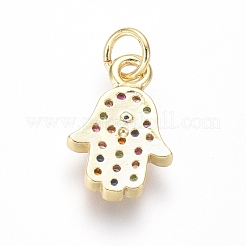 Brass Micro Pave Cubic Zirconia Charms&nbsp;ZIRC-I032-52G