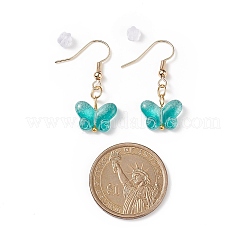 5 Pairs 5 Color Glass Butterfly Dangle Earrings&nbsp;EJEW-JE05099