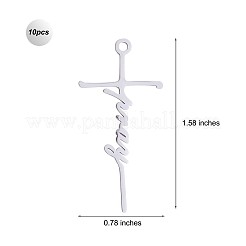 10Pcs Pray Cross Charm Pendant Cross Faith Charm Necklace Stainless Steel Pendant for Christian Religious Jewelry Gifts Making&nbsp;JX523A