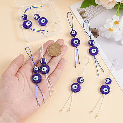 8Pcs 2 Colors Handmade Evil Eye Lampwork Pendant Decorations&nbsp;HJEW-GO00012