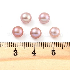 グレード6a 天然養殖淡水真珠ビーズ  片穴  半円形ビーズ  パープル  6~6.5x4mm  穴：1mm&nbsp;PEAR-N018-6A-6065C