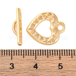 Heart Brass Toggle Clasps&nbsp;KK-S403-18G