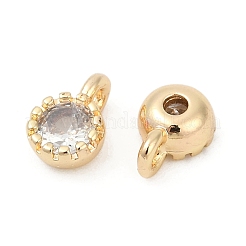 Brass Pave Cubic Zirconia Pendants&nbsp;KK-H204-03KCG-01