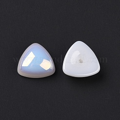 ABSプラスチック模造パール  ABカラーメッキ  三角形  ホワイト  11.5x12x5mm  穴：1.4mm&nbsp;LS-FIND-A013-09A
