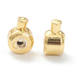 真鍮製つぶし玉カシメ玉  長持ちメッキ  ロンデル  ゴールドカラー  4.5x3.5x3mm  穴：1mm&nbsp;X-KK-F826-03G