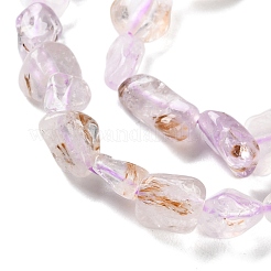 天然石アメジストビーズ連売り  ナゲット  タンブルストーン  4.5~11.5x3~7x3.5~6mm  穴：1~1.2mm  約48~68個/連  15.35~15.94''（39~40.5センチメートル）&nbsp;G-P497-01C-26