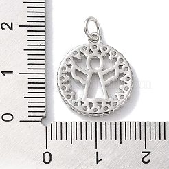 Rack Plating Brass Micro Pave Clear Cubic Zirconia Pendants&nbsp;KK-Z039-12P