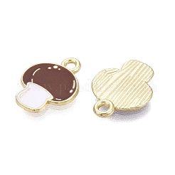 合金エナメルチャーム  きのこチャーム  ゴールドカラー  14.5x11.5x1mm  穴：1.6mm&nbsp;ENAM-Q003-05G