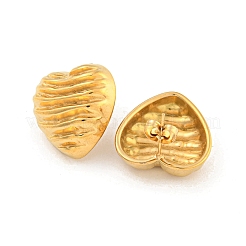 ハート 304 ステンレススチール イヤリング  女性用スタッドピアス  ゴールドカラー  20x20mm&nbsp;EJEW-L290-011G