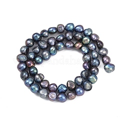 天然養殖淡水パールビーズ連売り  研磨両側  グレード3 A  染め  カラフル  6~7mm  穴：0.7mm  約40~56個/連  13.19''~13.39''（33.5~34センチメートル）&nbsp;PEAR-P064-20A-03B