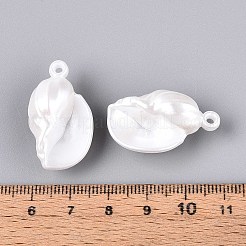 ABSプラスチックパール調ペンダント  シェル形状  乳白色  29.5~30x16.5~17x12.5mm  穴：1.8mm  約259個/500g&nbsp;KY-T041-04