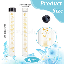 Glass Test Tubes with Scale&nbsp;AJEW-WH0752-492