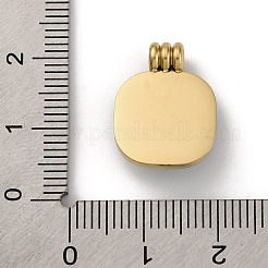 本物の14Kゴールドメッキ304ステンレススチールペンダント  猫の目で  長方形  ティール  18.5x14x4.5mm  穴：2mm&nbsp;STAS-R005-01G-02