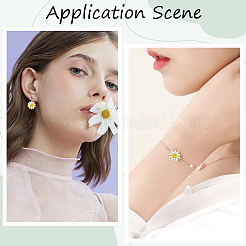 100本合金エナメルチャーム  花  ライトゴールド  ホワイト  14x12x2mm  穴：1.6mm&nbsp;ENAM-BM0001-22