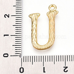 304ステンレスペンダント  文字チャーム  U字  23x14x3mm  穴：1.6mm&nbsp;STAS-N117-01G-U
