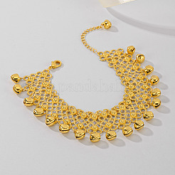 Bohemian Ethnic Style Brass Bell Charm Anklets with Tassels for Women&nbsp;AN9396