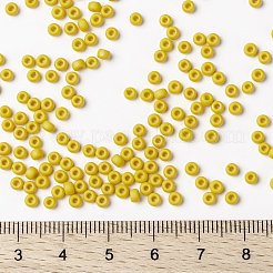 MIYUKIラウンドロカイユビーズ  日本製シードビーズ  8/0  （rr2311)マット不透明カナリア  3mm  穴：1mm  約2111~2277個/50g&nbsp;SEED-X0055-RR2311
