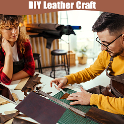 レザー生地  DIY 手作り衣類ラベル用の革シート  ハンドバッグ  ココナッツブラウン  30x20x0.2cm&nbsp;DIY-WH0002-79C-01
