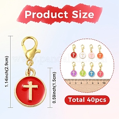 40Pcs 8 Styles Alloy Enamel Pendants&nbsp;HJEW-YW00512