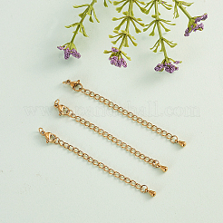 ステンレスアジャスターチェーン  カニカンとカーブチェーン付き  ゴールドカラー  50x3mm&nbsp;STAS-CJ0001-183G