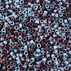 Opaque Picasso Cylinder Glass Beads&nbsp;SEED-Q039-06A-14