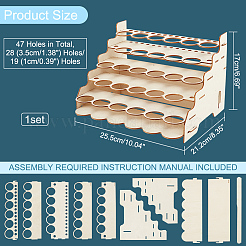 5-Layer Wooden Craft Paint & Brash Rack&nbsp;DIY-WH0401-05