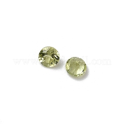 ファセット加工された天然ペリドットカボション  後ろ向き  ダイヤモンド  3x1.8mm&nbsp;G-I295-05C-18B-03