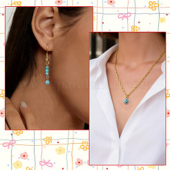 80Pcs 2 Styles Glass & Synthetic Turquoise Pendants&nbsp;PALLOY-SW00128