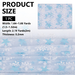 ポリエステルメッシュ生地  服装アクセサリー  雪の結晶模様  ライトスカイブルー  1500~1520x0.2mm&nbsp;DIY-WH0622-373A
