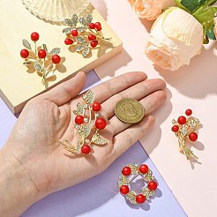 5Pcs 5 Styles Alloy Rhinestone Brooch&nbsp;JEWB-CJ0001-09