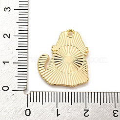 合金エナメルチャーム  ゴールドカラー  猫のチャーム  ミスティローズ  21x17.5x1.5mm  穴：1.5mm  10個/セット&nbsp;ENAM-H044-01G-03