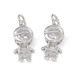 Brass Micro Pave Cubic Zirconia Pendants&nbsp;KK-E068-VB201