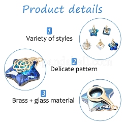 5Pcs 5 Styles Electroplate Glass Charms&nbsp;FIND-YW0005-47