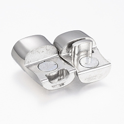 Tarnish Resistant 304 Stainless Steel Magnetic Clasps with Glue-in Ends&nbsp;STAS-F130-18P