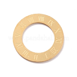 イオンプレーティング（IP）304ステンレス鋼リンクリング  ローマ数字のリング1~12  ゴールドカラー  15.5x0.5mm  穴：9.5mm&nbsp;STAS-P306-02B-G