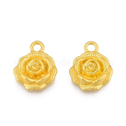 合金ペンダント  マットなスタイル  花のチャーム  マットゴールドカラー  17x13.5x5mm  穴：2.5mm&nbsp;FIND-G035-03MG