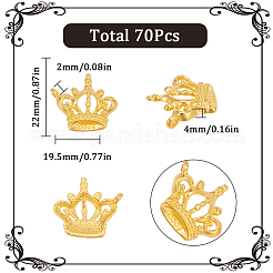 チベット風アロイペンダント70個  クラウン  ゴールドカラー  22x19.5x4mm  穴：1mm&nbsp;FIND-SC0006-04