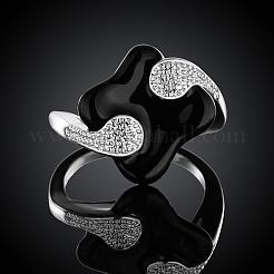 Fashionable Brass Enamel Rhombus Finger Rings&nbsp;RJEW-BB07438-7