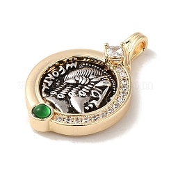 Rack Plating Brass Glass Pendants&nbsp;KK-S368-04G
