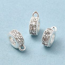 Rack Plating Brass Micro Pave Cubic Zirconia Tube Bails&nbsp;KK-E081-08S