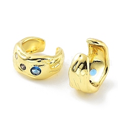Rack Plating Brass Micro Pave Cubic Zirconia Cuff Earrings for Women&nbsp;KK-Z038-08G