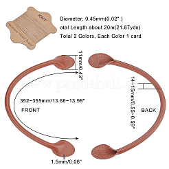 レザーバッグハンドル  バッグストラップ用交換アクセサリー用  ミックスカラー  352~355x11x14~15mm  穴：1.5mm  2色  2個/カラー  4pc&nbsp;FIND-PH0002-09