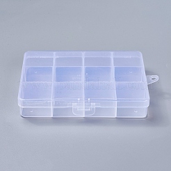 プラスチックビーズ収納ケース  12のコンパートメント  長方形  透明  13x10x2.2cm  穴：0.5のCM&nbsp;CON-R008-03