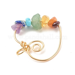 Chakra Natural & Synthetic Gemstone Copper Wire Wrapped Pendants&nbsp;PALLOY-JF01612