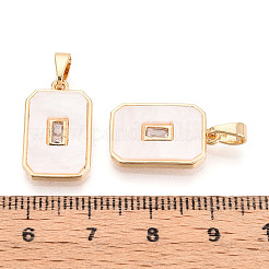 真鍮パヴェシェルペンダント  八角形  貝殻色  18.5x11.5x2.5mm  穴：5.5x2.5mm&nbsp;KK-CJC0015-13